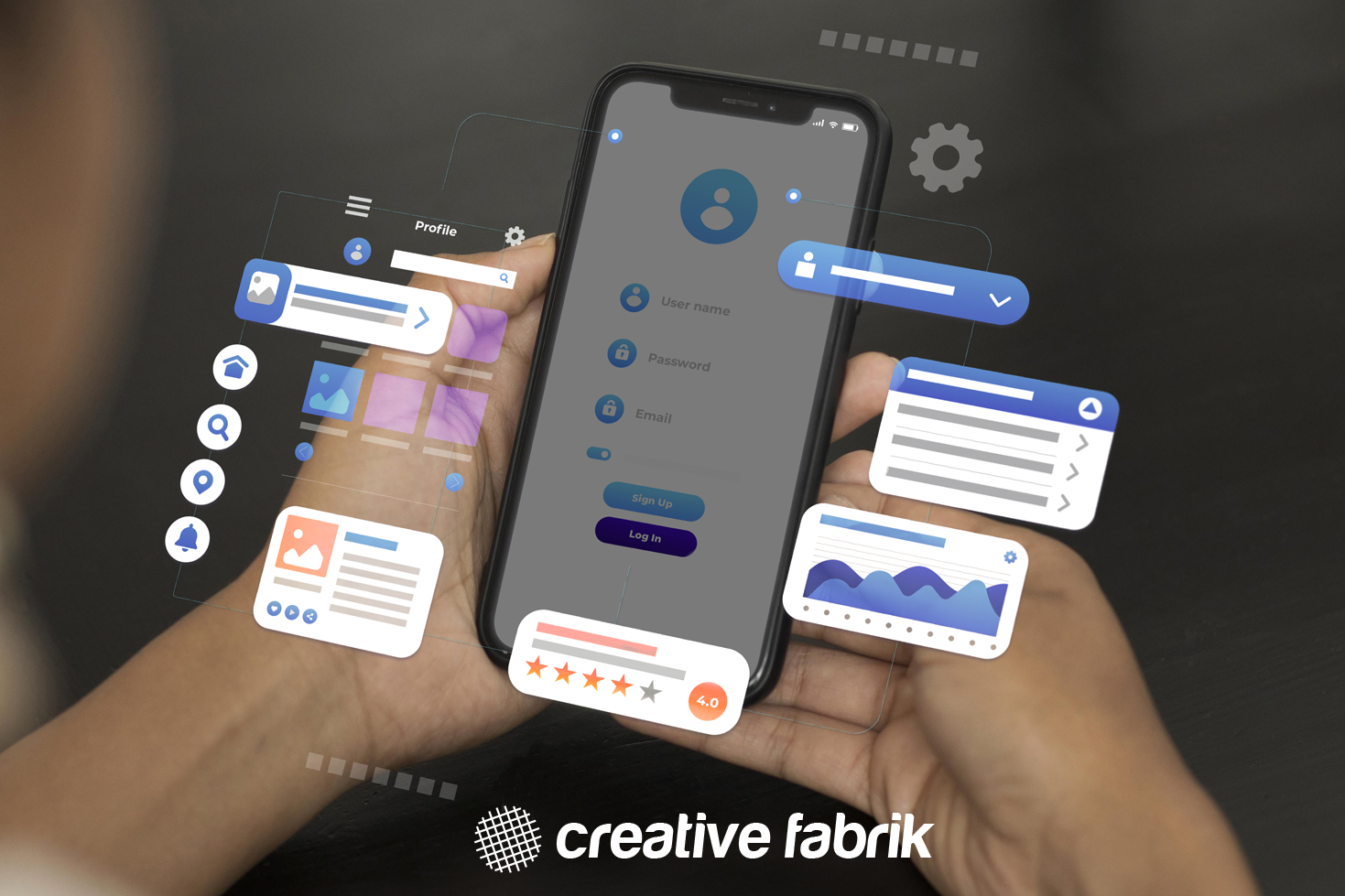 Mobile app design concept for business growth